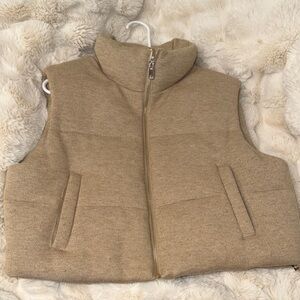 Zara Women’s Tan Quilted Sleeveless Vest